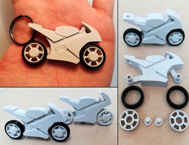 motorcycle keychain with spinning wheels by jan127