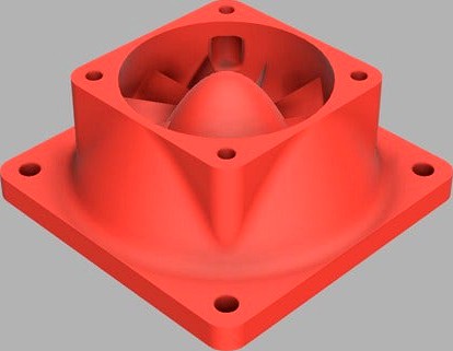 Aerodynamic 60mm fan to 40mm mount adapter (helpful when used with fan duct) by tyler_gemini