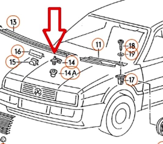 VW Corrado Water Deflector Clip 535 853 832 A  by hendrik6073