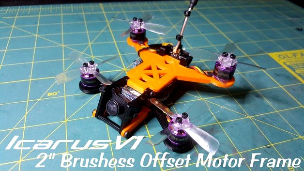Icarus - A Brushless Micro Offset Quadcopter Frame by Haitchpeasauce