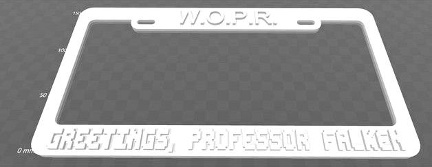 WOPR - Greetings, Professor Falken License Plate Frame by beckerthorne