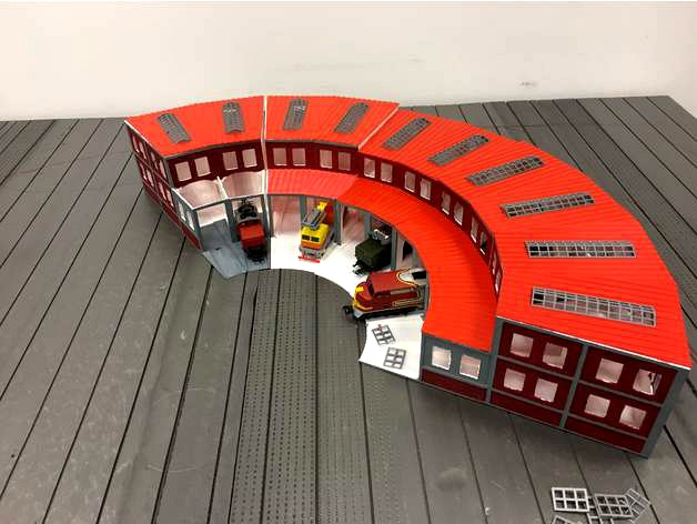 1:87 HO scale train depot with turntable by Ivailo