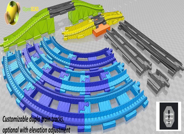 Customizable train tracks, optional with elevation adjustment  by advancedvb