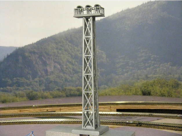 HO Scale 68' Yard Light Tower by kabrumble