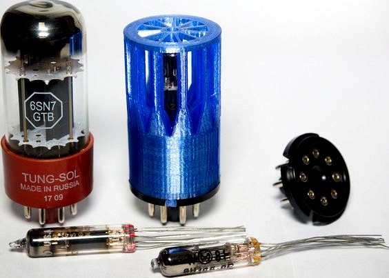 Submini vacuum tube assembly for octal sockets by Alioth