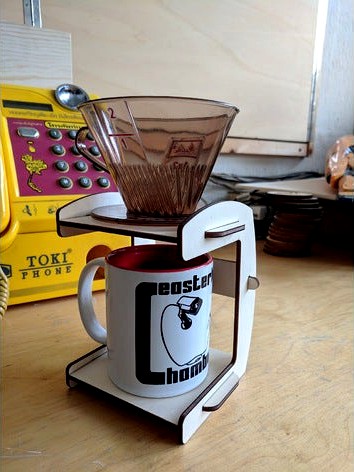 Lasercut pour over stand for coffee 4mm by biotonne