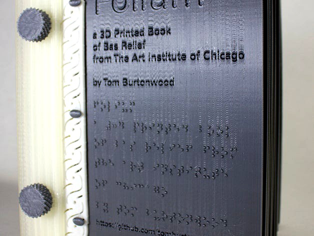 Folium a 3D Printed Book of Bas Relief from the Art Institute of Chicago by tomburtonwood