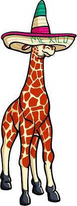 Giraffe Sombrero Keychain  by PikaPyro
