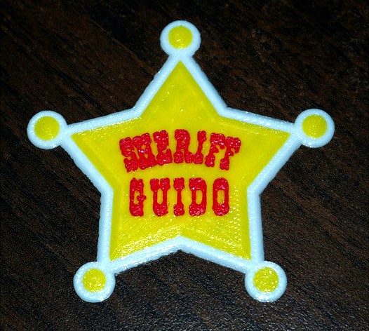 Sheriff's star with your name (three colors) by Sir_Joe