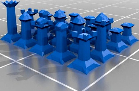 Low Poly Capablanca Chess Set by carneyjs