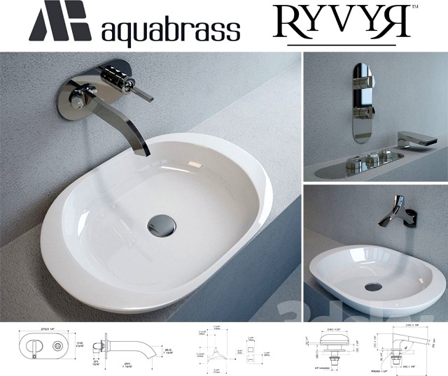 Aquabrass - set + sink faucets RYVYR