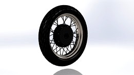 Motobike wheel assembled with spokes