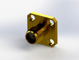 Rosenberger SMA 4-hole Flange 18 GHz connector