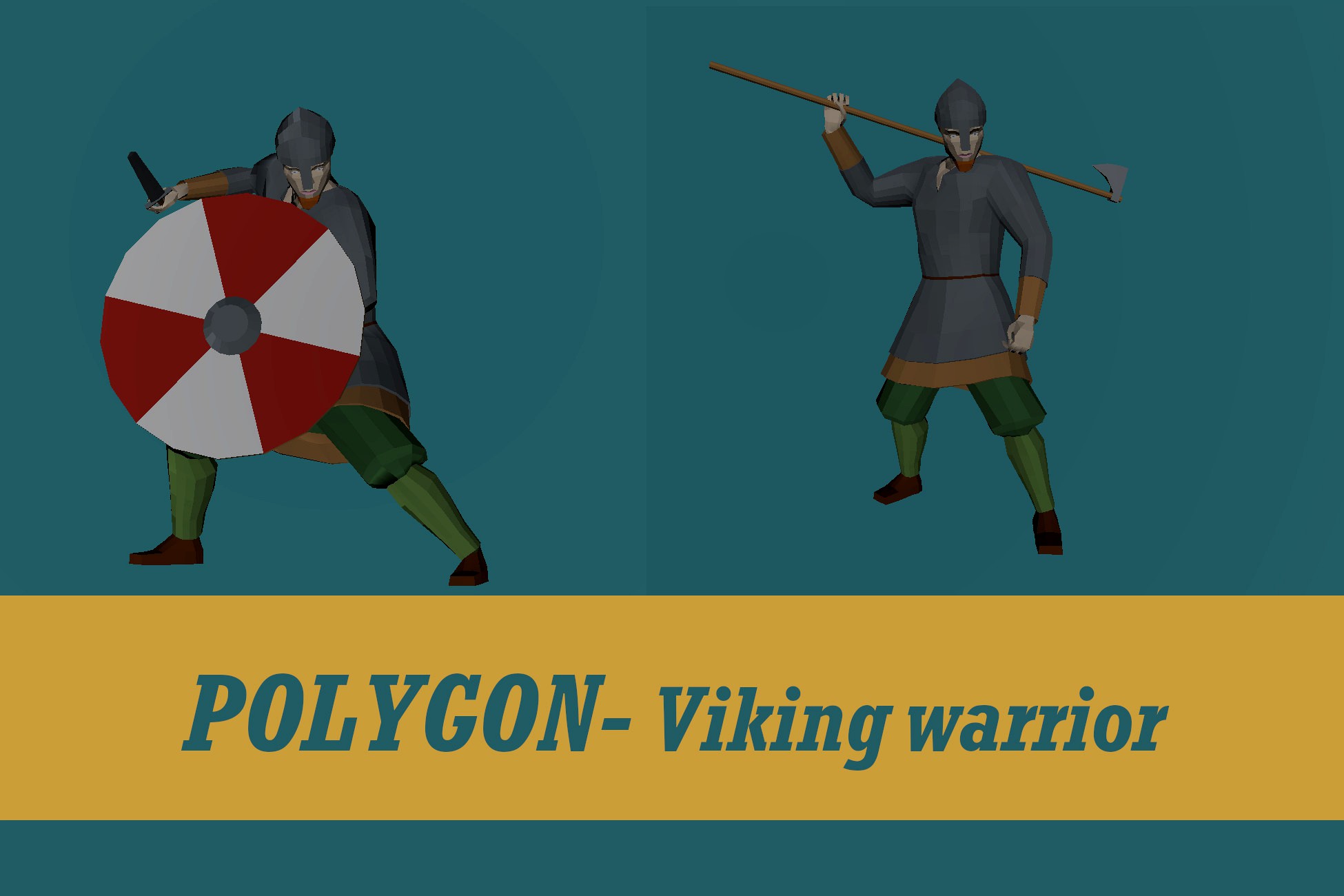 Viking warrior polygon