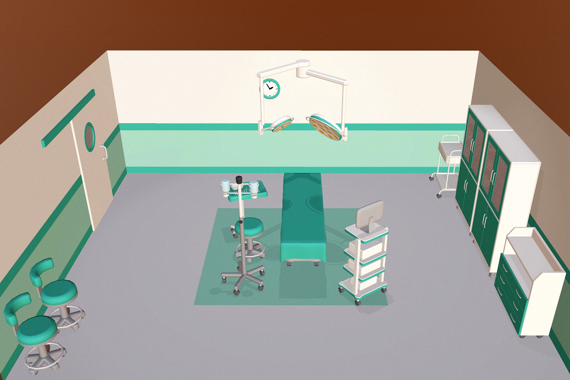 Cartoon operating room