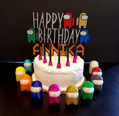 Among Us Birthday Candle Holder by EtherBunny