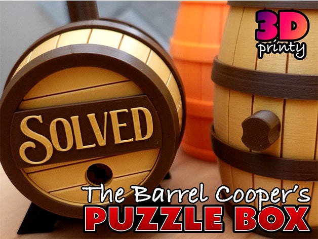 The Barrel Cooper's Puzzle Box (Difficult!) by 3d-printy