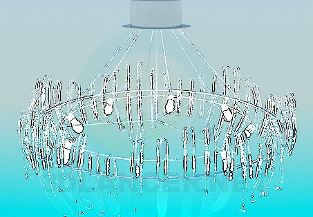 3D Model A large chandelier with straws