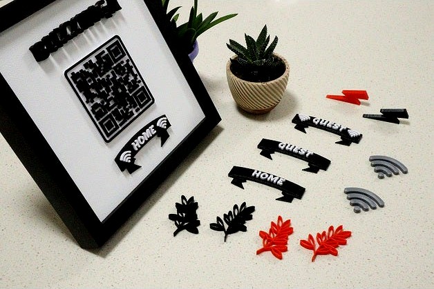 Custom 3D Printable WiFi Password Picture Frame by 3DWhip