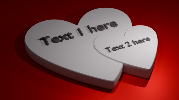 Heart with or without text (text editable in Blender) [Valentine's Day] by Tannenbaum2