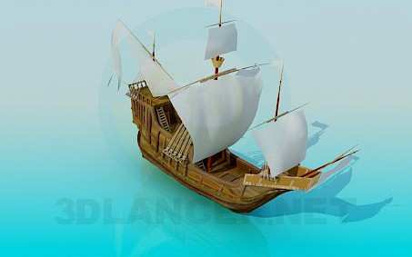 3D Model Ship sailing