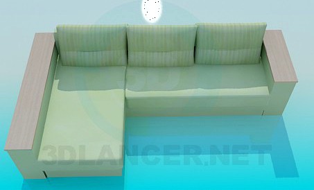 3D Model Rectangular Sofa