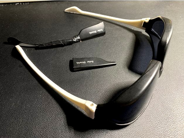 FIt-over sunglasses temple for SolarShield 2RH100SE by Zzzy