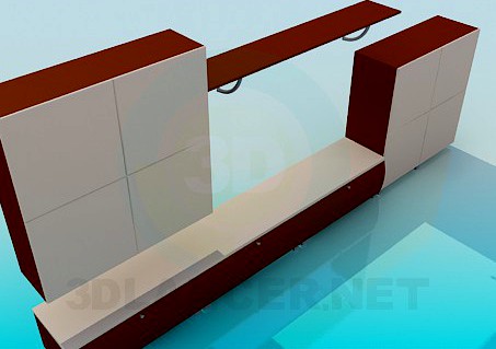 3D Model Cabinet with pedestal