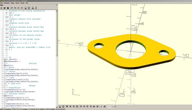 Exhaust gasket template OpenSCAD 139QMB by RacoonX