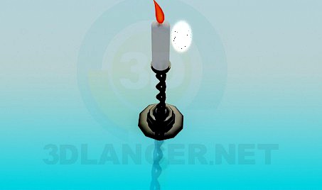 3D Model Candlestick with candle