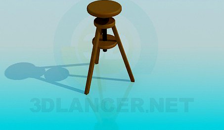 3D Model Tall wooden stool