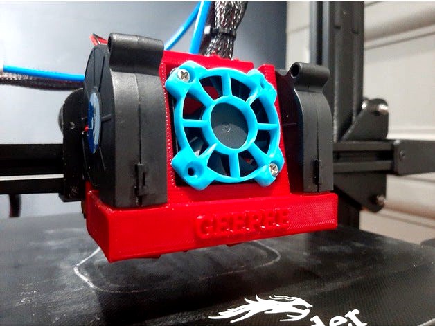 Screwless Dual 5015 Satsana Duct For Ender 3 v2 Remix  by gpilapil09