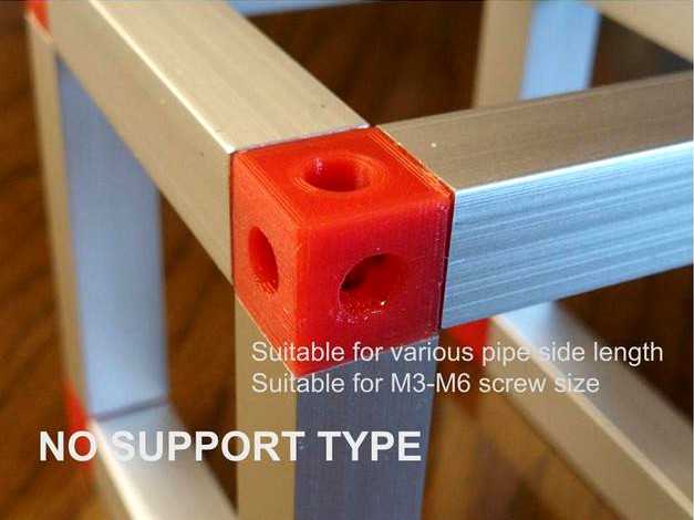 Customizable Square Pipe Connector (fusion360) by asimomagic