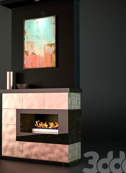 Copper fireplace