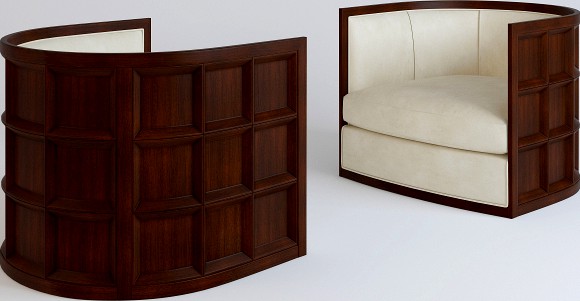 Baker No. 6133C-SW Bevel Lounge Chair