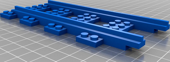 Train track, compatible with old LEGO rail (blue) by HoTech