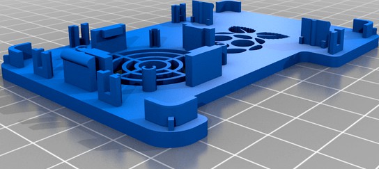 Canakit Case Lid for Raspberry Pi 4 with GPIO opening and fan holder by mistapita