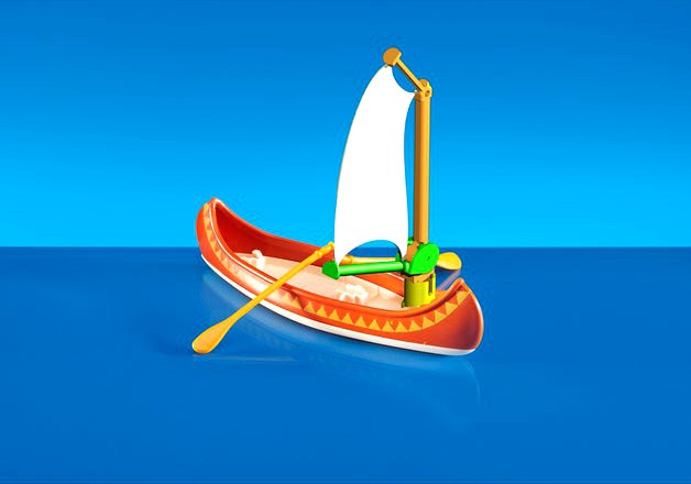Wind Sail - Playmobil canoe by thinkpool