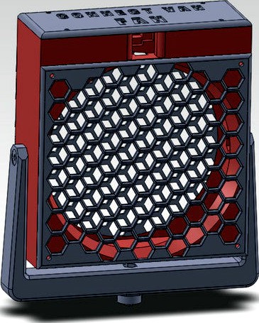120MM Case Fan Housing Featuring Dual-Axis Rotatable Motion and 12V Speed Controller by ConnectVanPlans