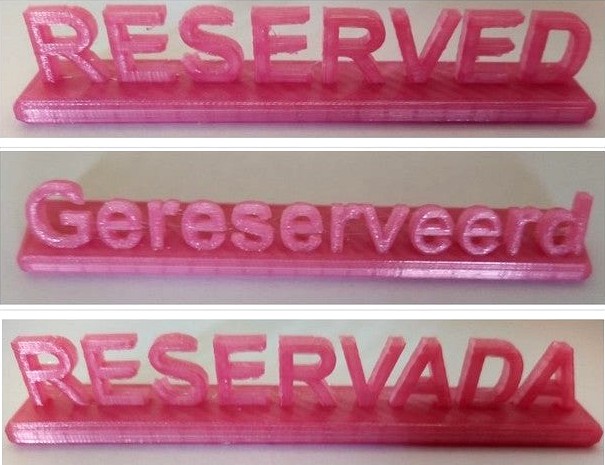Reserved Table Sign (English, Spanish, Portuguese, Dutch) by seagull08
