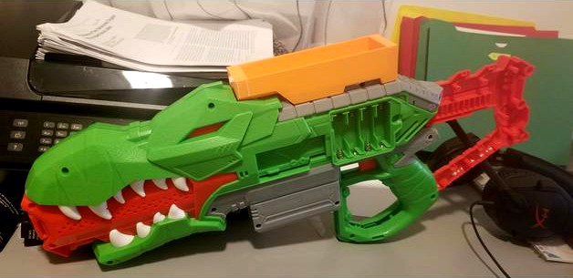 Nerf DinoSquad Rex Rampage Expanded Battery Trays and Rails by BuffdaddyNerf