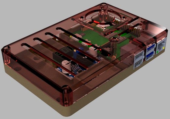 REMIX Raspberry Pi 4B case for CR6 Max with 40mm Fan and Onboard Power and Converters by cghildreth