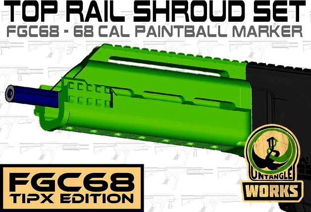 FGC-68 Top rail shroud set paintball magfed by Untangle