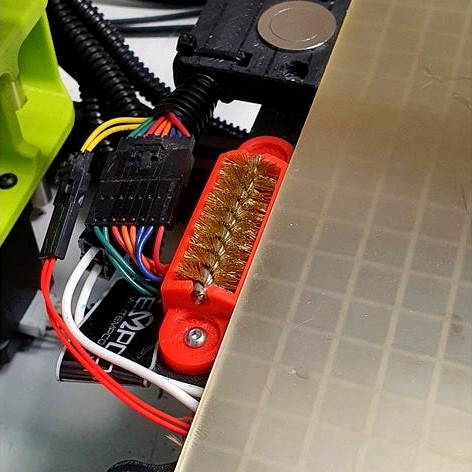 Lulzbot Taz 6 enhanced nozzle cleaner scrubber with gcode   by rjelbert