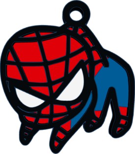 Spiderman Hanging Cute Multicolor Keychain by AJ_Gordillo