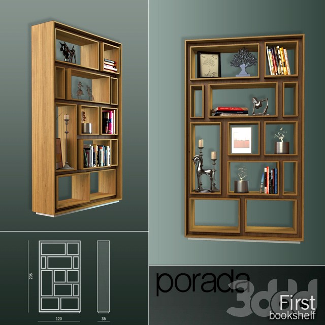 Porada. First bookcase