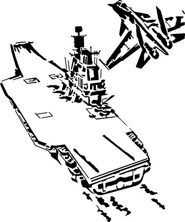 Aircraft carrier stencil by Longquang