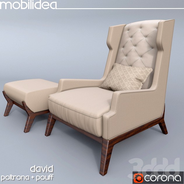 Кресло и пуф David от Mobilidea