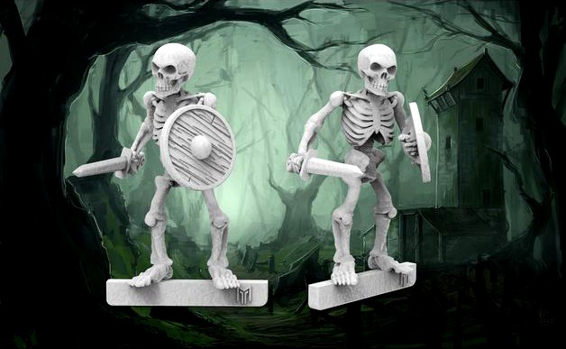 Skeleton Warrior - 28mm wargames fantasy miniature V2 Redux  by BigMrTong