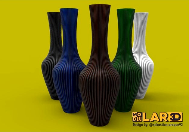 Florero Acanalado / Vase / flower by Modular_3D